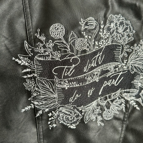 Til Death Do Us Part- pleather moto jacket for the bride! - Picture 2 of 4